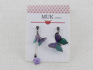 Orecchini "Butterfly" Viola e Azzurro