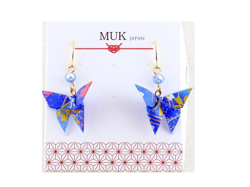Orecchini "Farfalla Origami" Blu