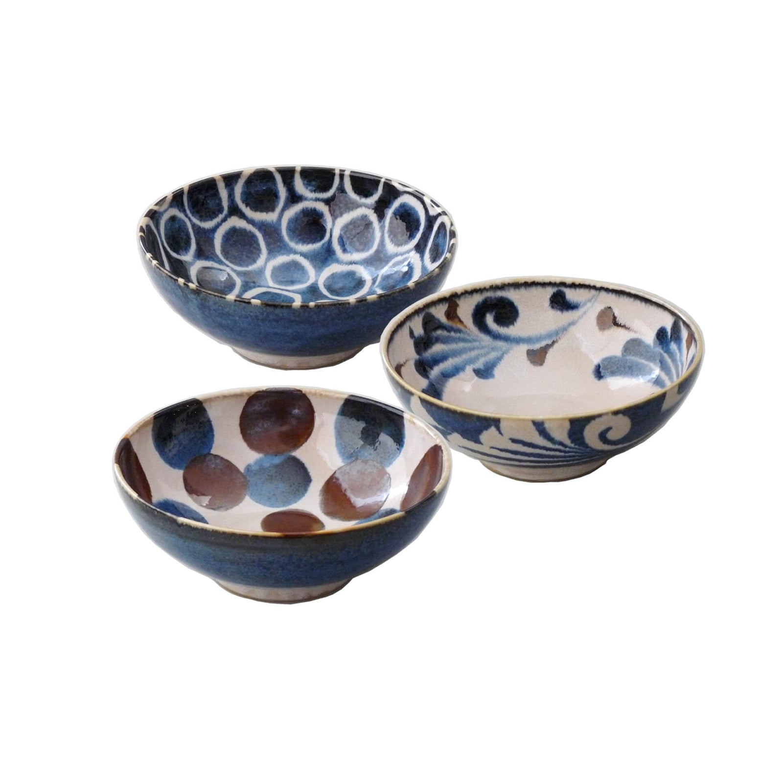 Set 3 Ciotole Ramen "Brush Blue"
