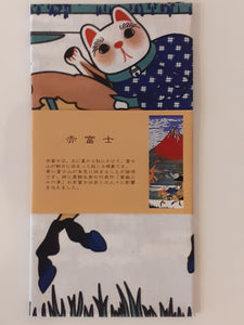 Tenugui "Neko & Fuji"